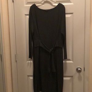 JJill heather grey self-tie belt dress